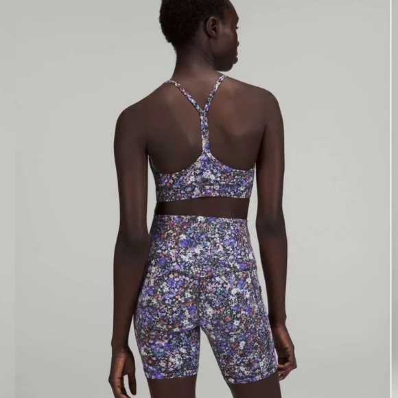 lululemon Flow Y Nulu Bra in Flower Burst Multi (purple, pink, white) - Picture 2 of 3